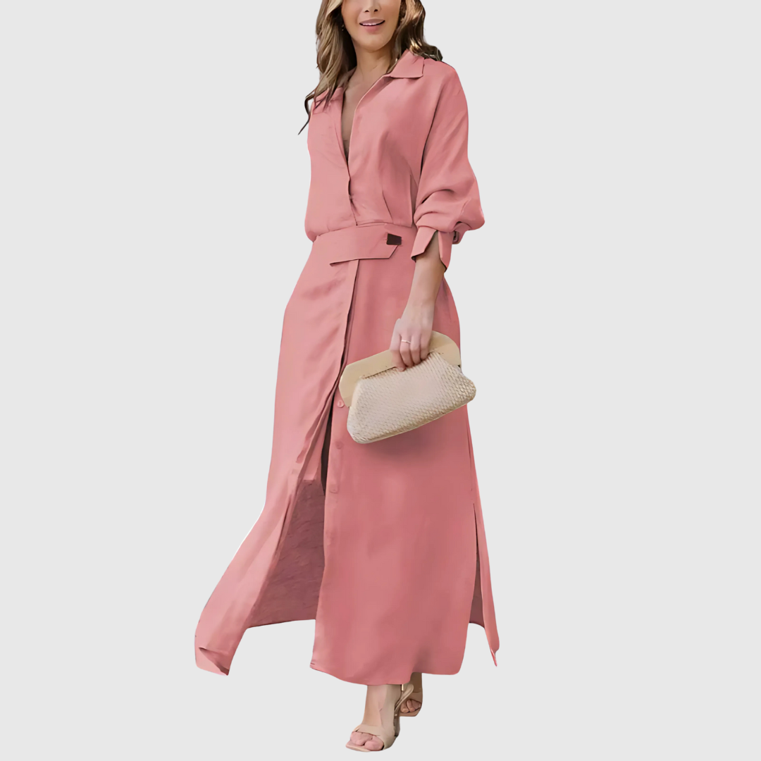 Saraluna™ | Elegant V-neck maxi dress