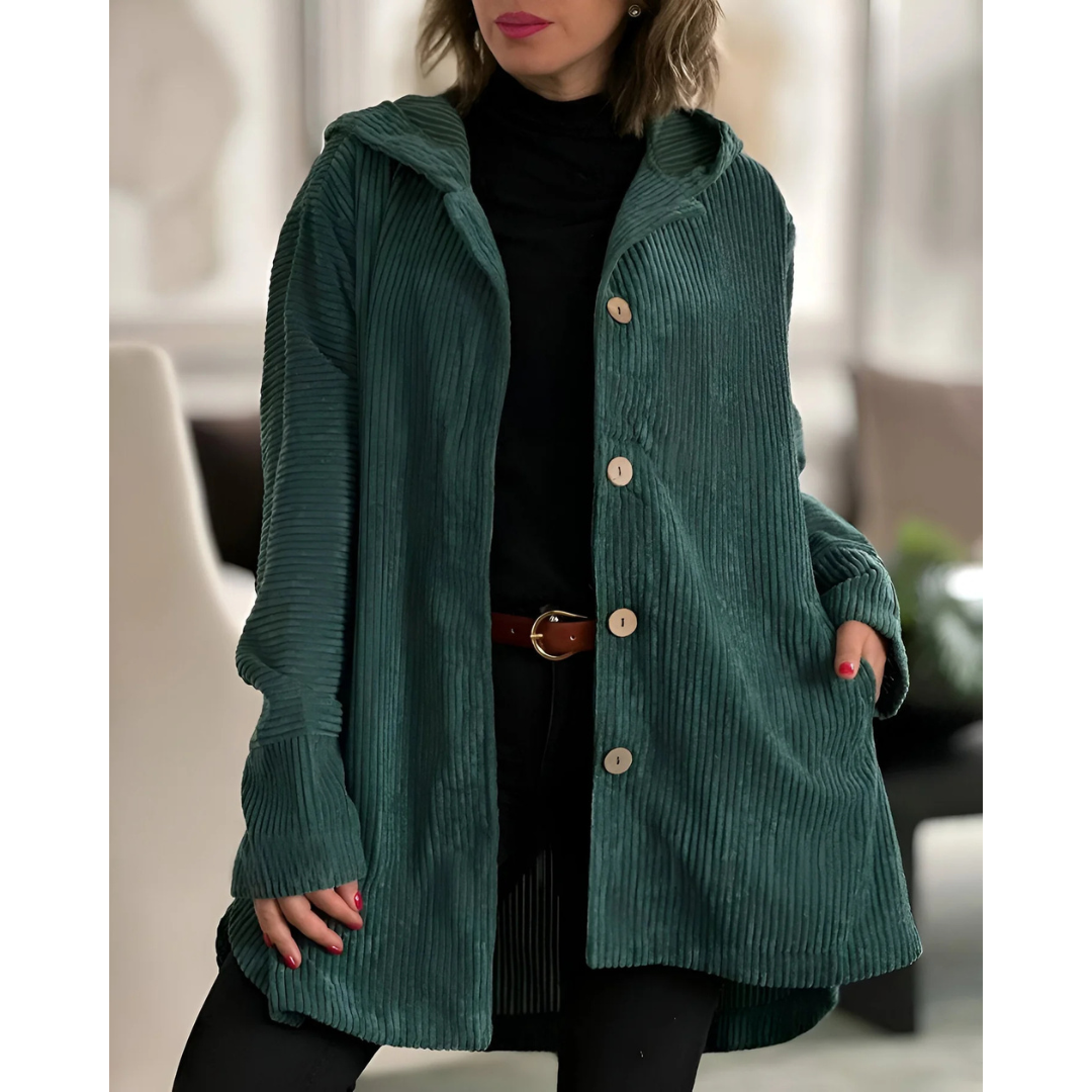 Saraluna™ | Casual Corduroy Jacket With Hood