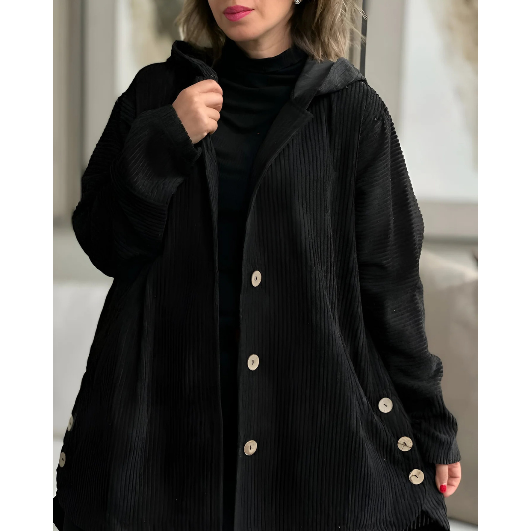 Saraluna™ | Casual Corduroy Jacket With Hood