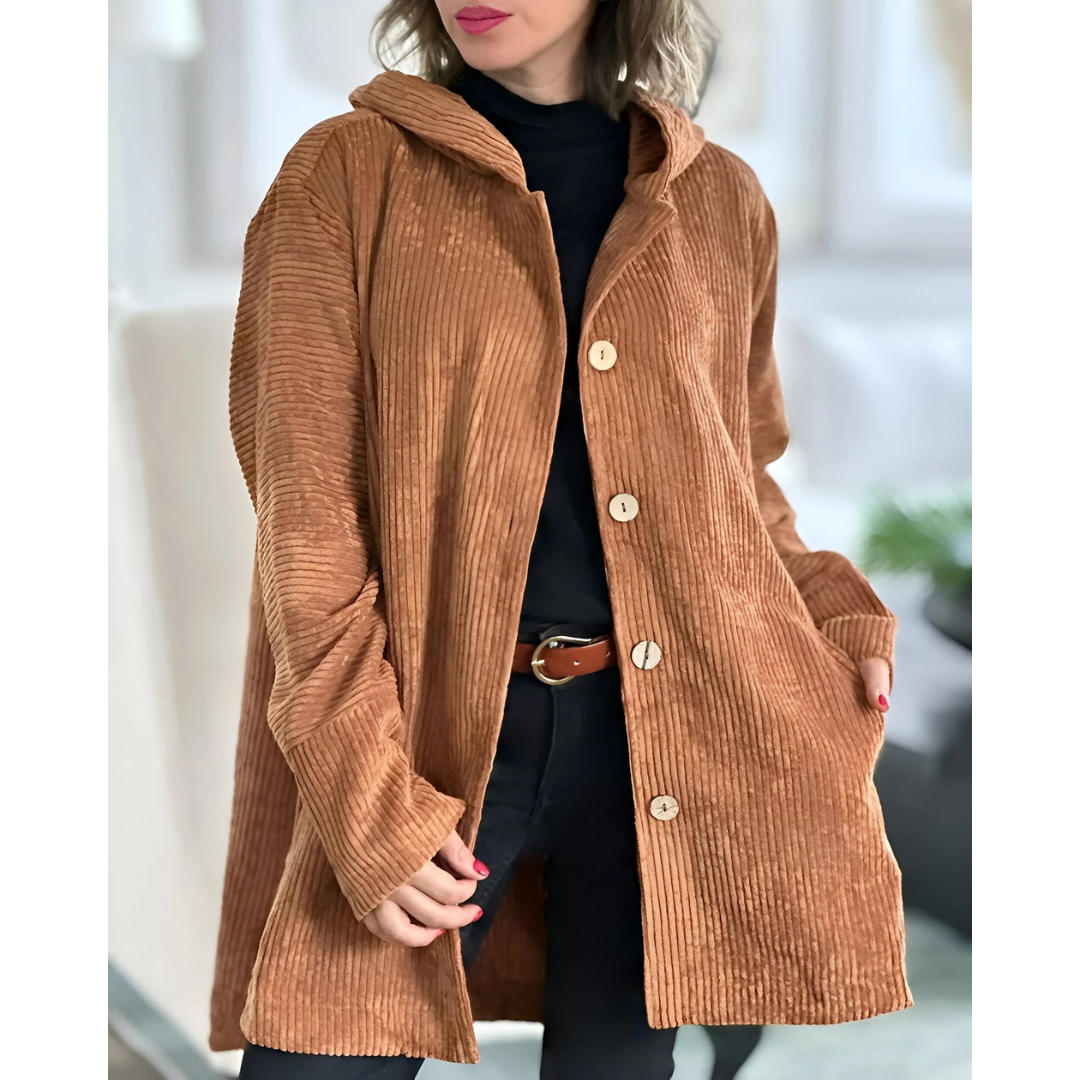 Saraluna™ | Casual Corduroy Jacket With Hood