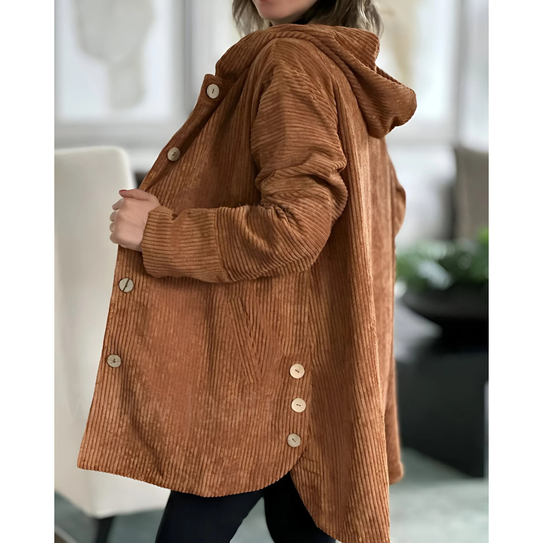 Saraluna™ | Casual Corduroy Jacket With Hood