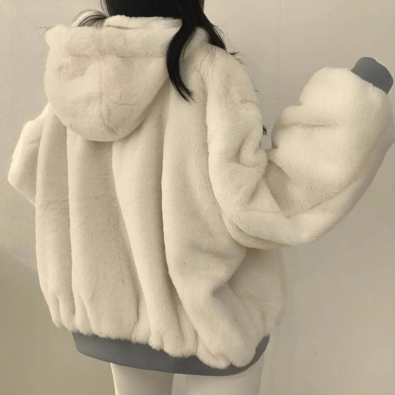 Saraluna - Reversible Teddy Wool Hooded Jacket