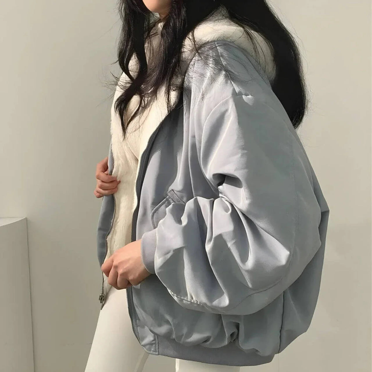Saraluna - Reversible Teddy Wool Hooded Jacket
