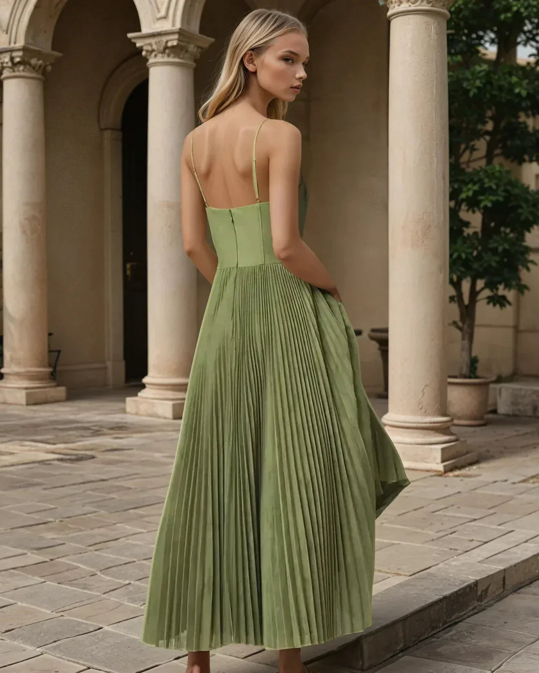 Saraluna Olivia Dress – Modern Elegance With an Open Back