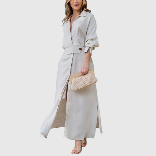 Saraluna™ | Elegant V-neck maxi dress