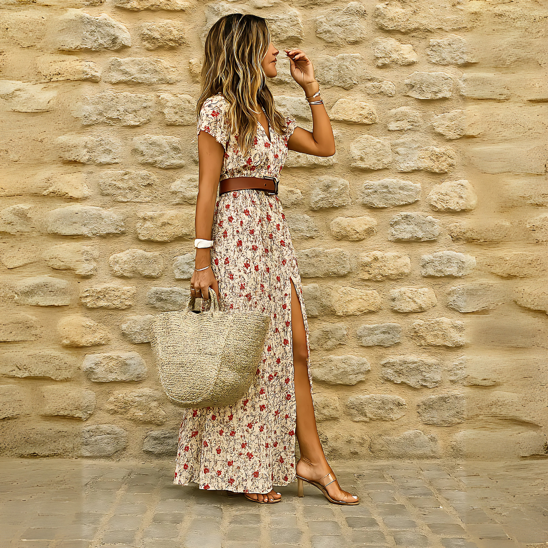 Saraluna Roma – Long bohemian dress with gathered waist