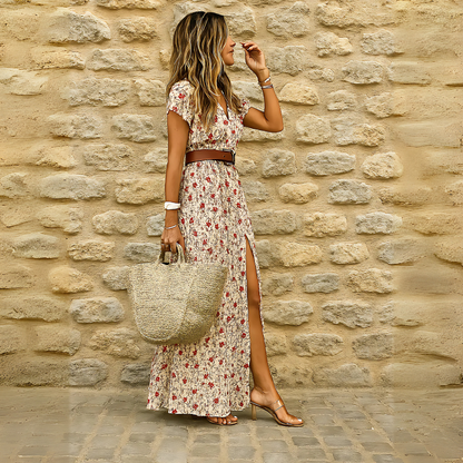 Saraluna Roma – Long bohemian dress with gathered waist