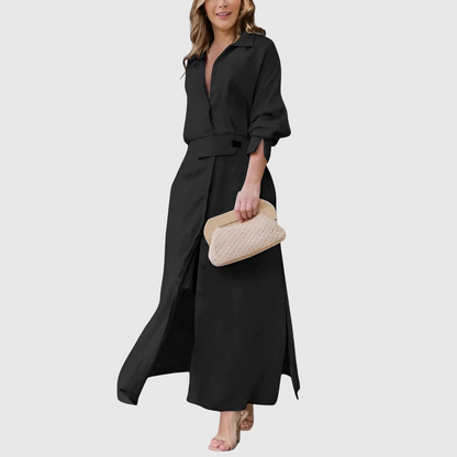 Saraluna™ | Elegant V-neck maxi dress