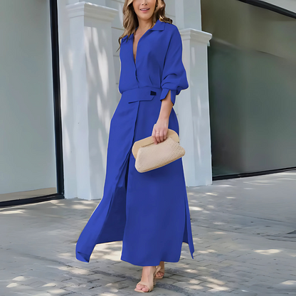 Saraluna™ | Elegant V-neck maxi dress