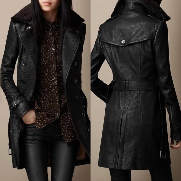 Saraluna™ - Luxurious Leather Coat