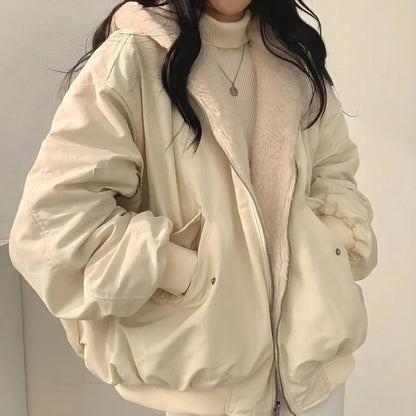 Saraluna - Reversible Teddy Wool Hooded Jacket