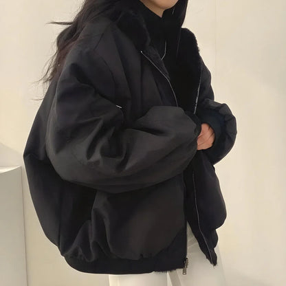 Saraluna - Reversible Teddy Wool Hooded Jacket