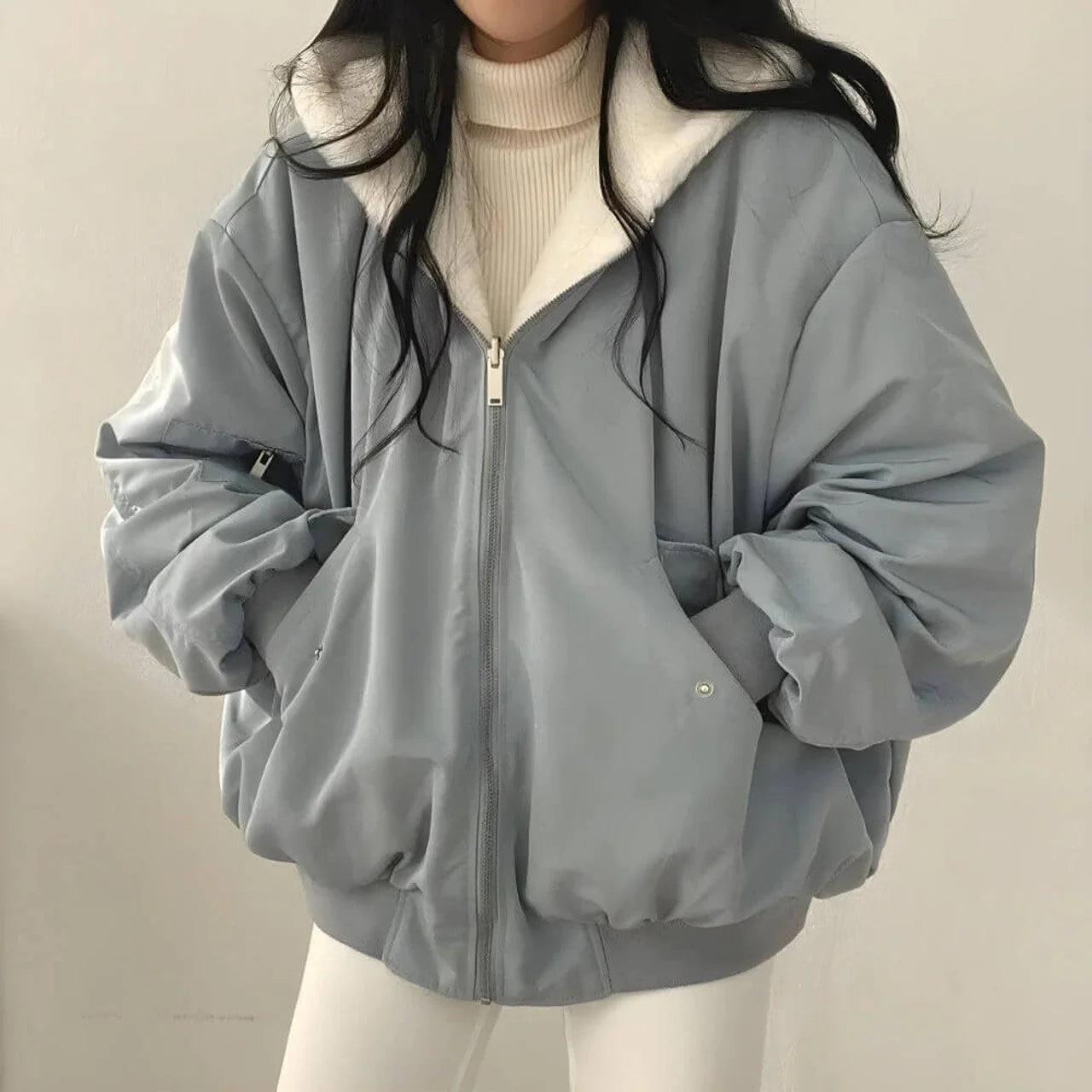 Saraluna - Reversible Teddy Wool Hooded Jacket